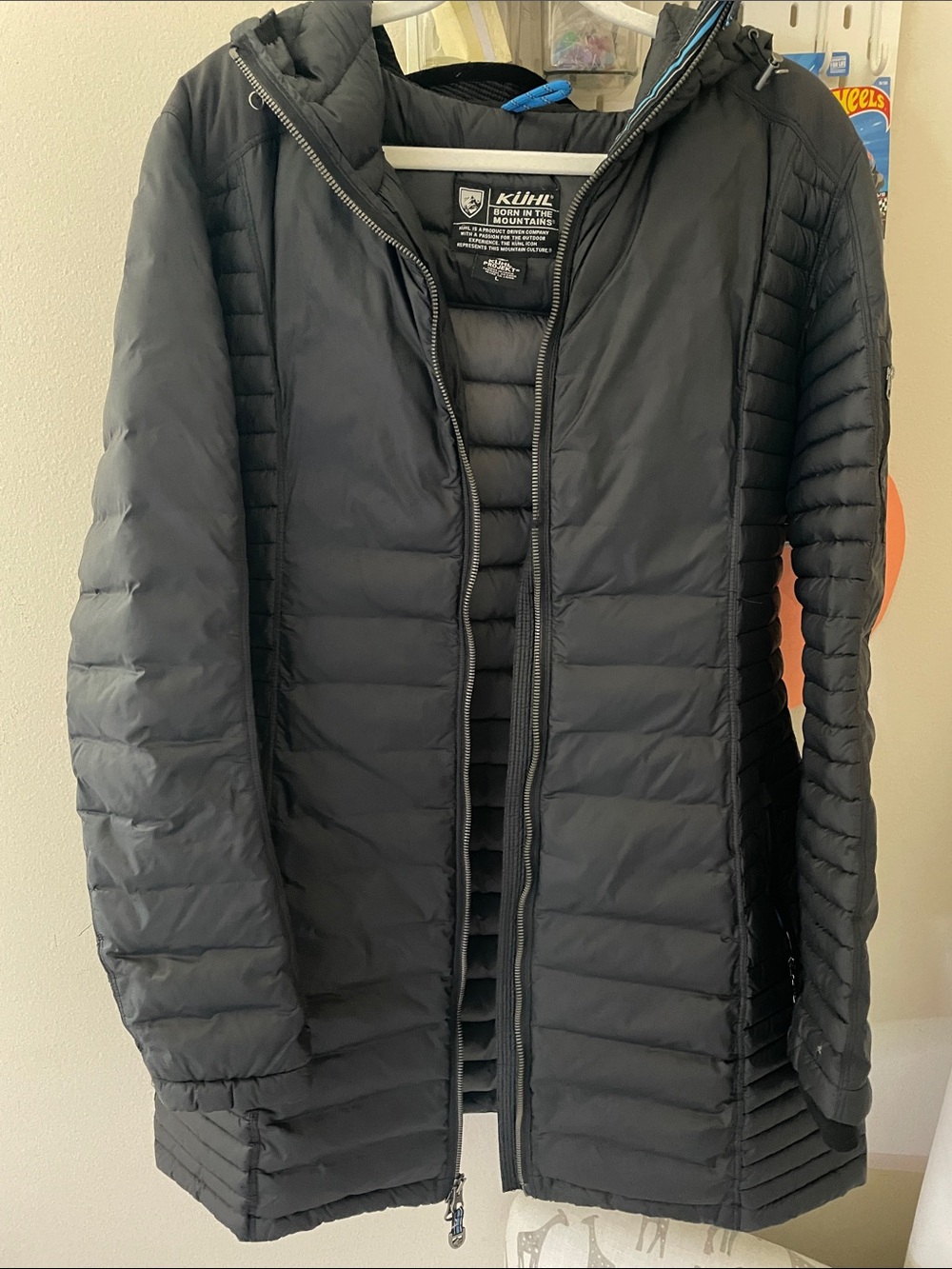 Kuhl Women's Navy Blue Long Quilted Puffer Coat